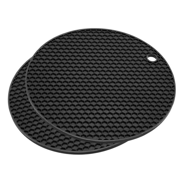 Uxcell Silicone Trivet Mats 2pcs Round Hot Pan Pads Hot Pot Holder Drying Mat for