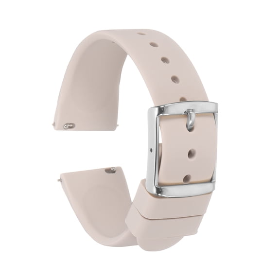 Uxcell Silicone Watch Band 20mm Quick Release Rubber Replacement Watch Strap with Stainless Steel Silver Clasp, Pink