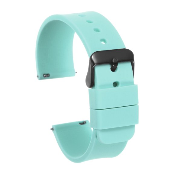 Uxcell Silicone Watch Band Quick Release Soft Rubber Watch Strap Blue/Black 24mm