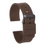 Silicone Watch Band Quick Release Soft Rubber Watch Strap Brown/Black 22mm