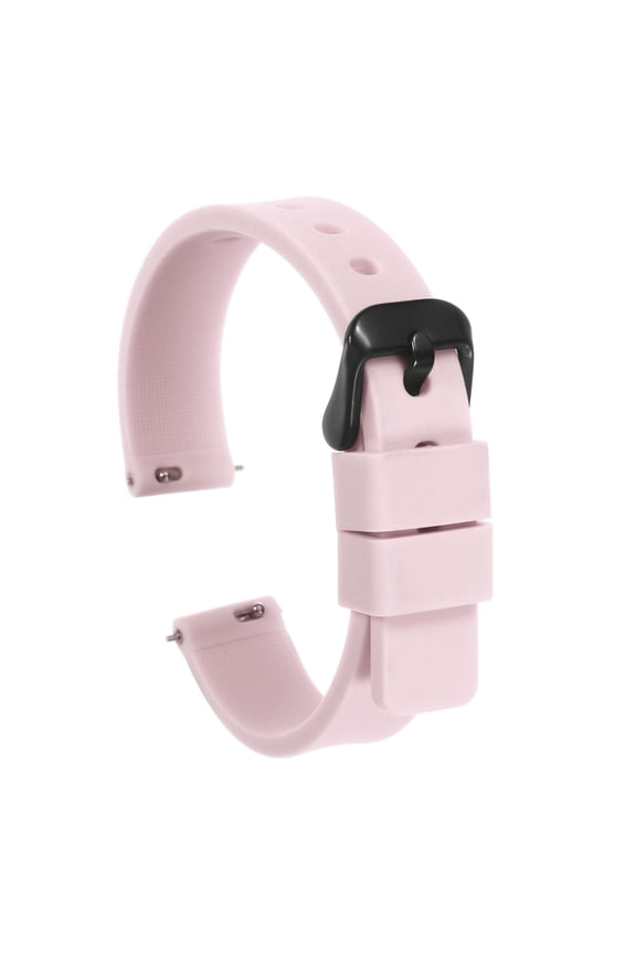 Silicone Watch Band Quick Release Soft Rubber Watch Strap Pink/Black 14mm