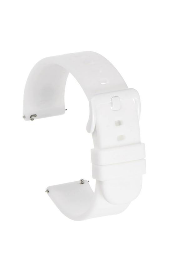 Silicone Watch Bands, 18mm Watch Strap Zinc Alloy Buckle Quick Release, White