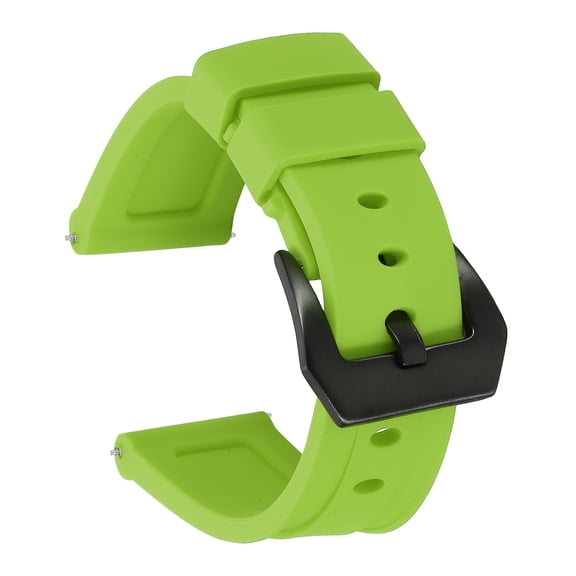 Uxcell Silicone Watch Bands 22mm Width Waterproof Quick Release Rubber Watch Bands with Black Buckle for Men Women, Light Green