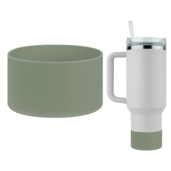 Uxcell Silicone Water Bottle Boot [1PCS] - Anti-Slip Protective Sleeve Use for Protecting Water Bottles from Scratches - [Avocado Green - 2.95 IN]