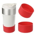 thumbnail image 1 of Uxcell Silicone Water Bottle Boot Water Bottle Protective Sleeves Anti-Slip Bottom Cover Sleeve Protector Red 3", 1 of 7
