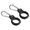 thumbnail image 1 of Uxcell Silicone Water Bottle Clip with Buckle, 2 Pack Drink Holder Hook Keychain Clip Ring, Black Silver, 1 of 5