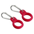 thumbnail image 1 of Uxcell Silicone Water Bottle Clip with Buckle, 2 Pack Drink Holder Hook Keychain Clip Ring, Red Silver, 1 of 5