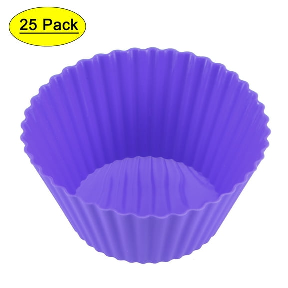 Uxcell 25 Pcs Wax Melt Warmer Liner Silicone Rubber for Candle Fragrance Melter 1.77x1.26 inch Purple
