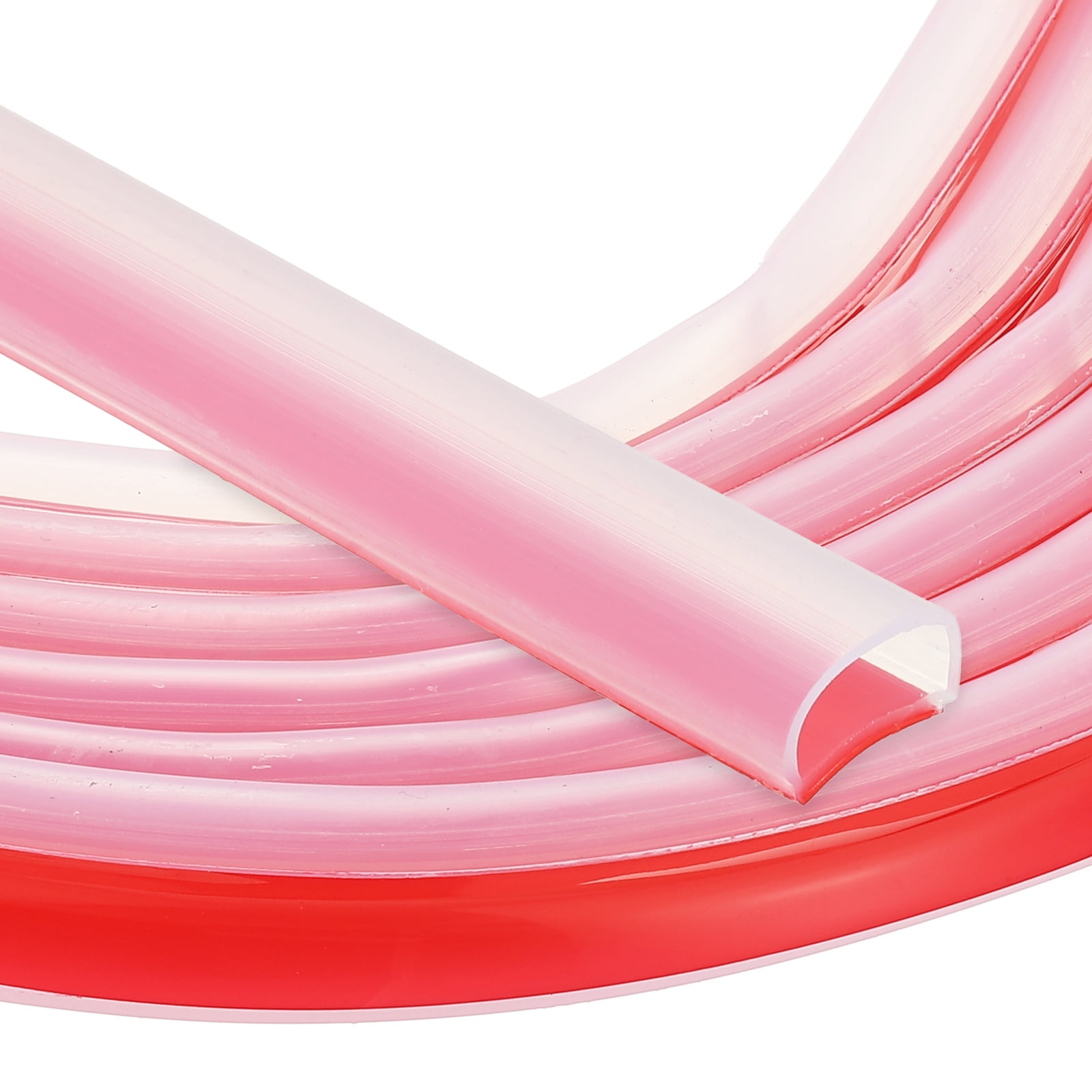 Uxcell Silicone Weather Stripping Door Seal, 19.7 ft D Shape Weather Stripping Self Adhesive Door Seal Strip for Door Frame, Window Sealing, Large Gap, 5.91"Wx0.39"Tx3.94H, Clear/Red
