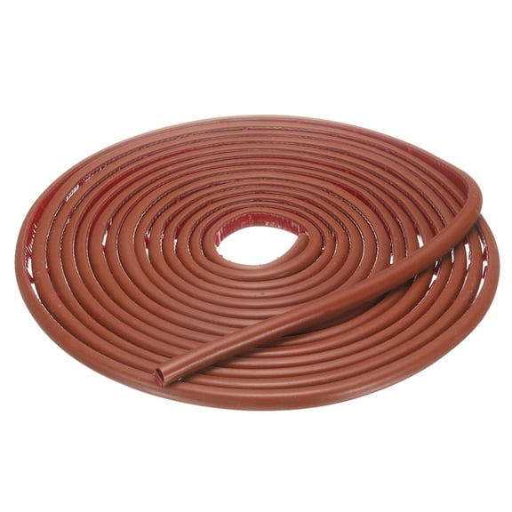 Uxcell Silicone Weather Stripping Door Seal 20ft x 8mm x 9mm Self-Adhesive D-Shape Door Seal Strip Soundproof Waterproof for Door Frame Windows Insulation Large Gap, Brown