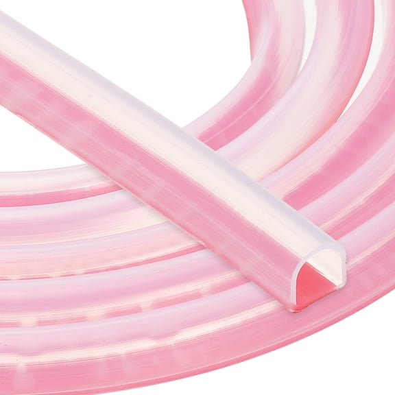 Uxcell Silicone Weather Stripping Door Seal, 9.8 ft D Shape Weather Stripping Self Adhesive Door Seal Strip for Door Frame, Window Sealing, Large Gap, 3.94"Wx0.39"Tx3.94H, Clear/Red