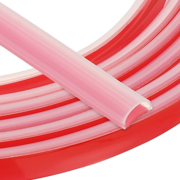 Uxcell Silicone Weather Stripping Door Seal, 9.8 ft D Shape Weather Stripping Self Adhesive Door Seal Strip for Door Frame, Window Sealing, Large Gap, 4.72"Wx0.39"Tx2.36H, Clear/Red