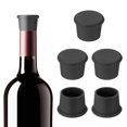 thumbnail image 1 of Uxcell Silicone Wine Stoppers, Reusable Bottle Cover Wine Corks Bottle Caps Wine Saver Seal Keep Fresh for Beer Beverage Drink Black, 1 of 7