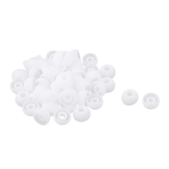 Uxcell Silicone in Ear Earphone Pad Earbud Cap Tip Cover Replacement White 50 Pcs