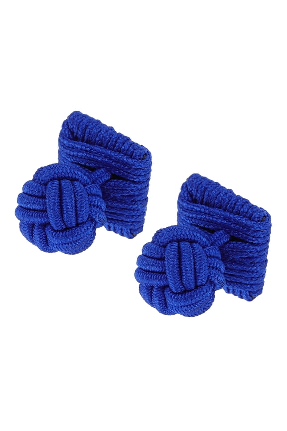 Silk Knot Cufflinks, Square Shape Elastic Fabric Shirt Cufflinks Twist Knot Dress Accessories Cuff Link for Men Women Business Gift Wedding, Blue