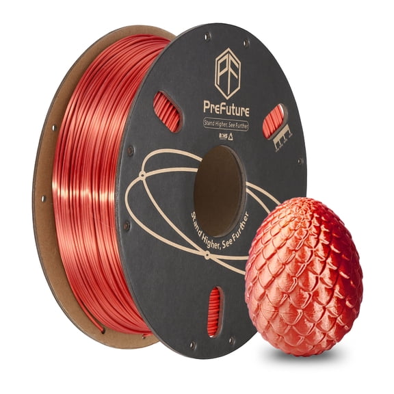 Uxcell Silk PLA Filament 1.75mm 1KG/2.2LB High Shine 3D Printer Filament, Enhanced Toughness, Dimensional Accuracy +/- 0.02mm for 3D Printer, Red