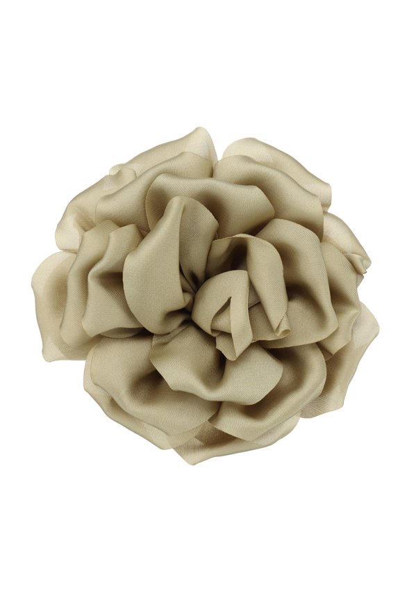 Silk Satin Flower Brooch Pin Large Peony Floral Lapel Pin for Women Green