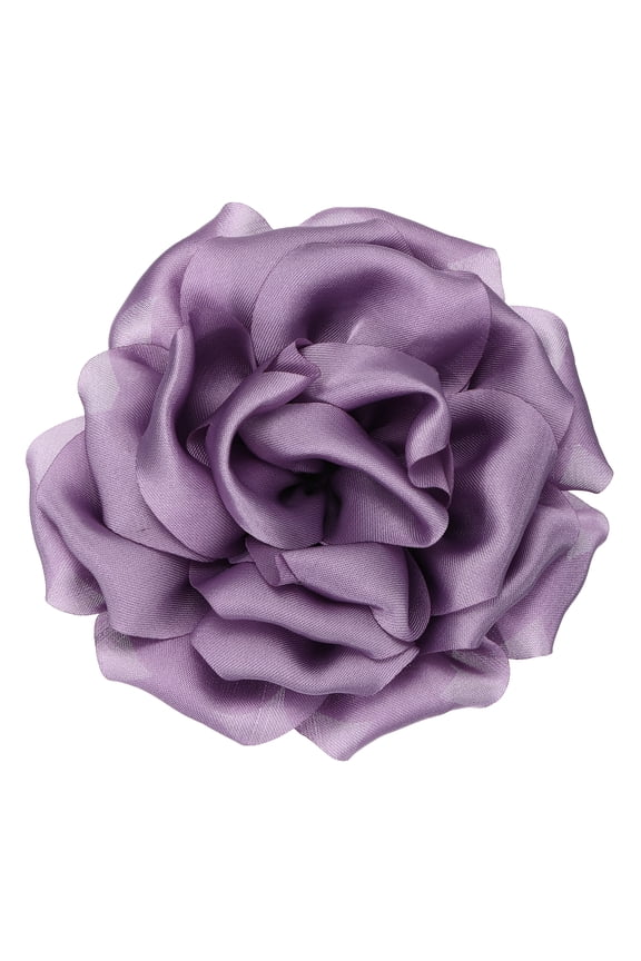 Silk Satin Flower Brooch Pin Large Peony Floral Lapel Pin for Women Purple
