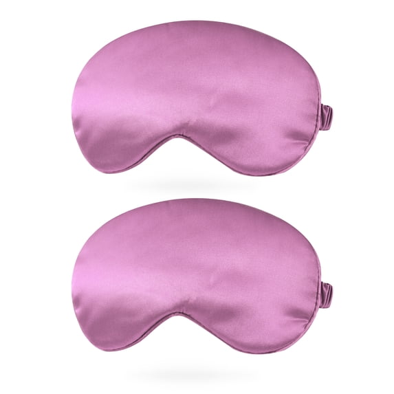 Uxcell Silk Sleep Mask Soft Satin Eye Protective Mask Blackout Eye Cover with Elastic Straps 2 Pack Purple