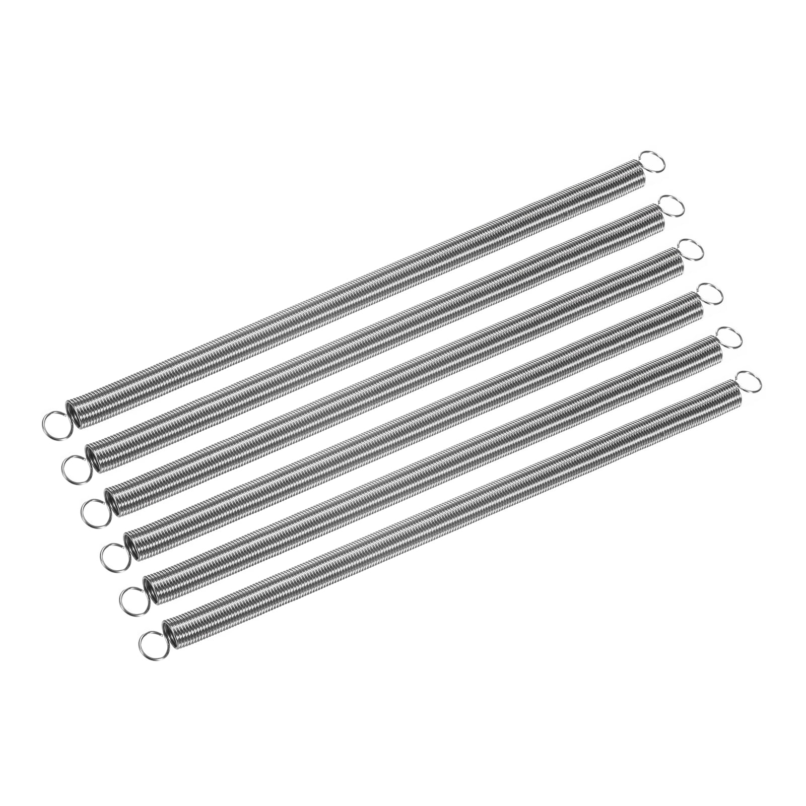 Uxcell Silver Extended Spring Spring Steel Dual Hook Tension Springs ...