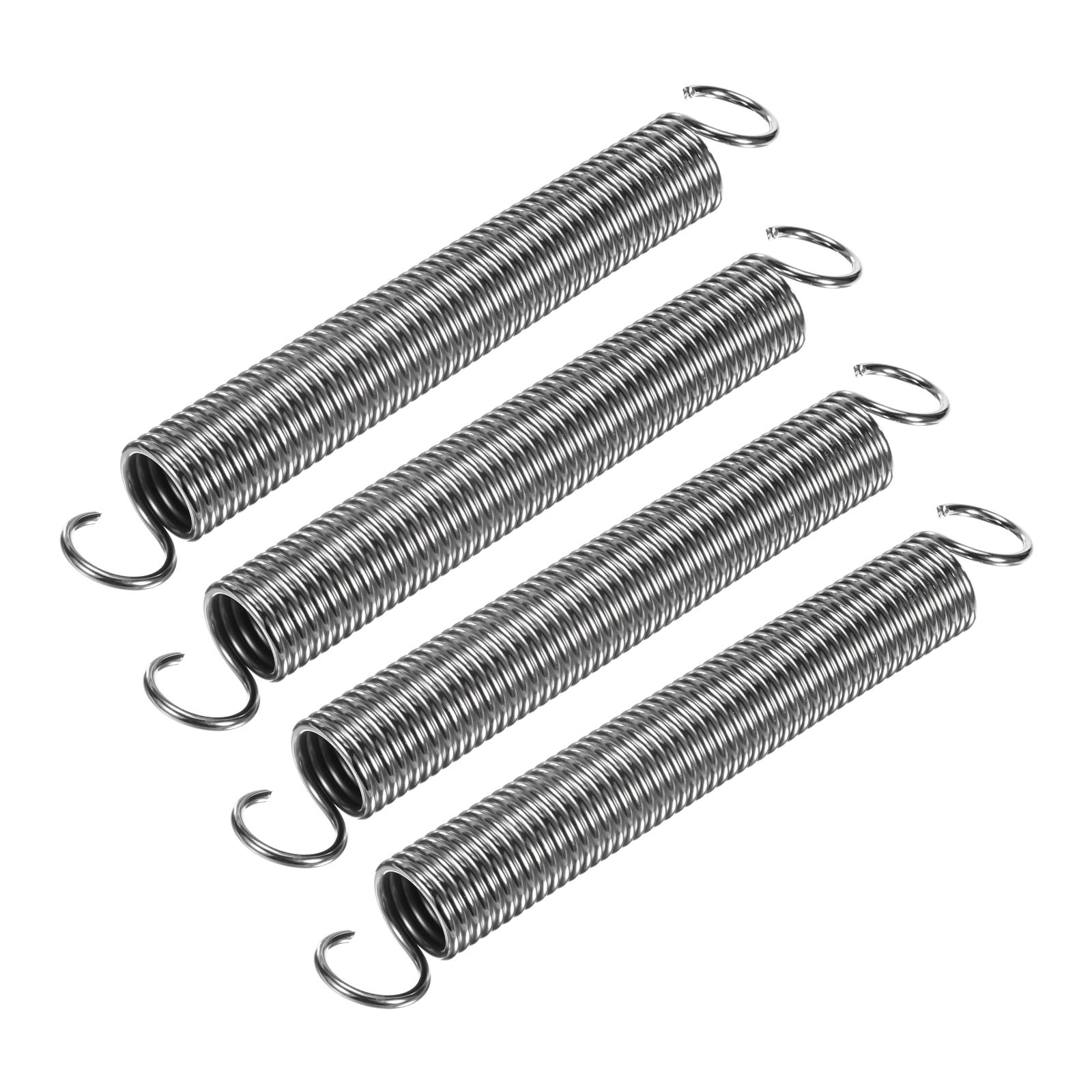 Uxcell Silver Extended Spring Spring Steel Dual Hook Tension Springs ...