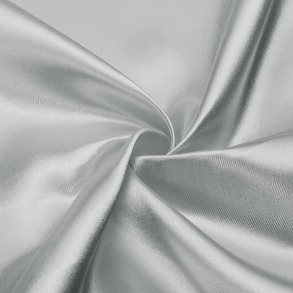 Uxcell Silver Gray Satin Fabric by the Yard, 1 Yard x 59 Inch Silky Smooth Cloth for Sewing Draping Bridal Wedding Dress Lining Home Decor DIY Crafts
