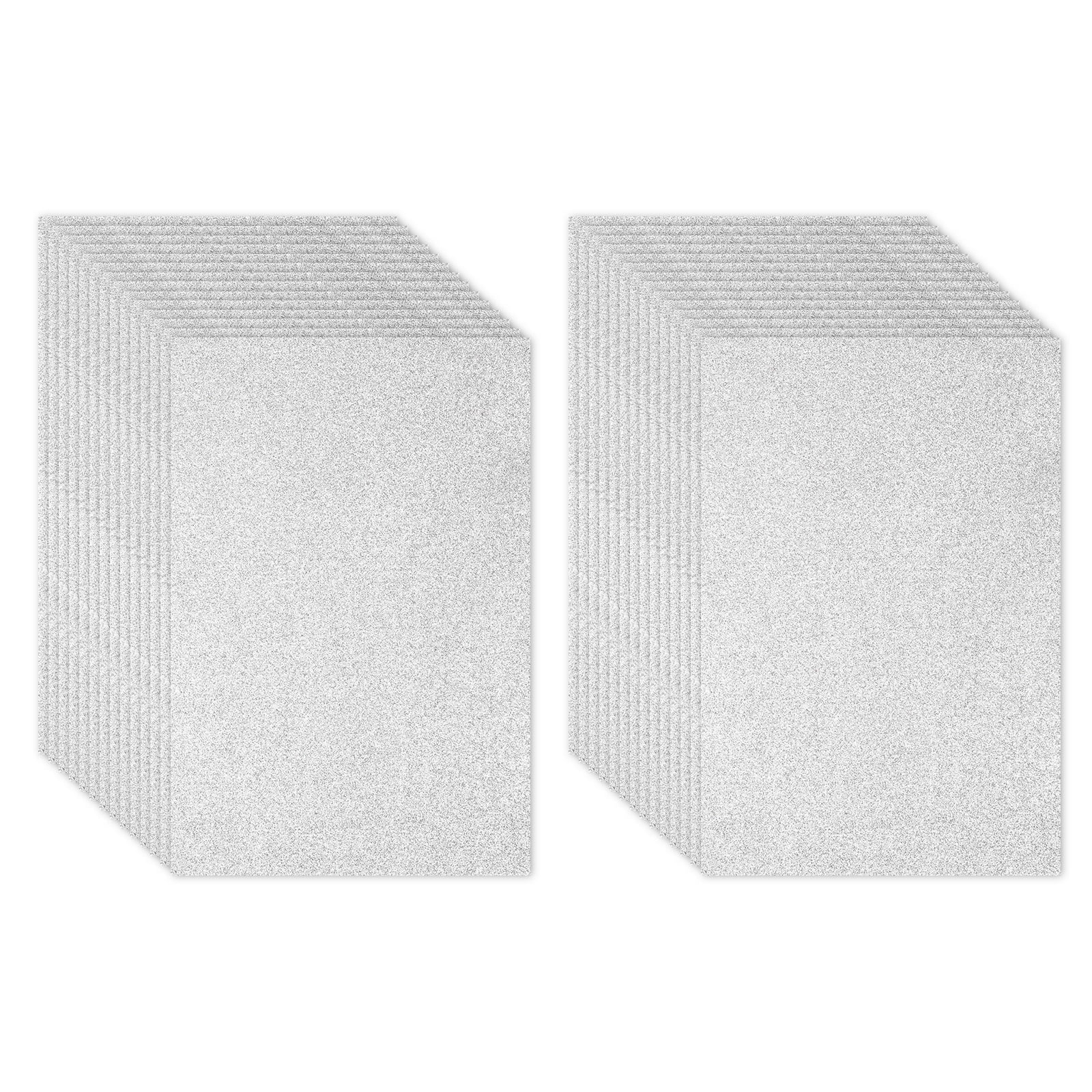 Uxcell Silver Shiny EVA Glitter Foam Sheet 11.8 x 7.9 Inch 2mm Thick with Back Adhesive Sparkle EVA Glitter Felt for Crafts DIY Project, 30 Pcs