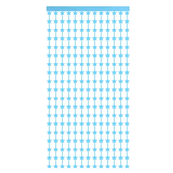 Light Blue Stars Backdrop Light Blue Curtains 3.3x6.6ft Glitter Star Twinkle Decor Foil Fringe Garland Banner Decorations for New Year Birthday Party Wedding Celebration
