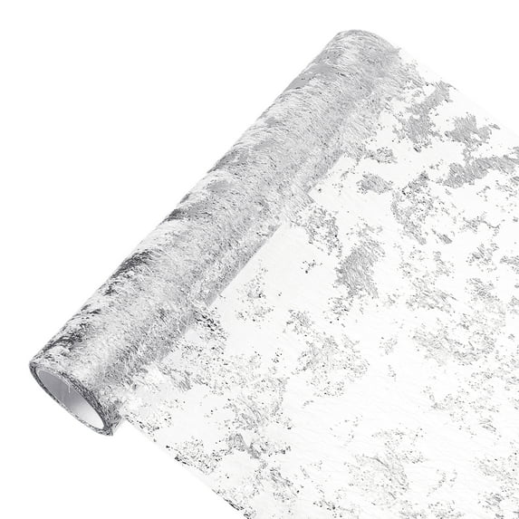 Uxcell Silver Table Runner 11" x 180", Metallic Foil Thin Mesh