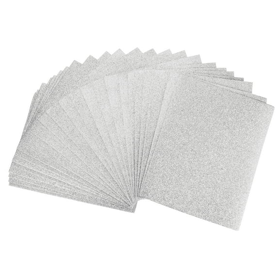 Uxcell Silver Tone Glitter EVA Foam Sheets 11 x 8 Inch 2mm Thick for Crafts DIY 24 Pack