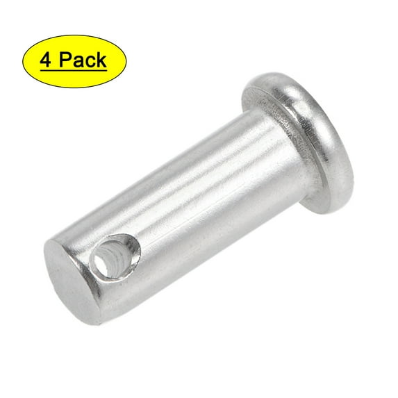 Uxcell Single Hole Clevis Pins 10mm x 25mm Flat Head 304 Stainless Steel Link Hinge Pin 4Pcs