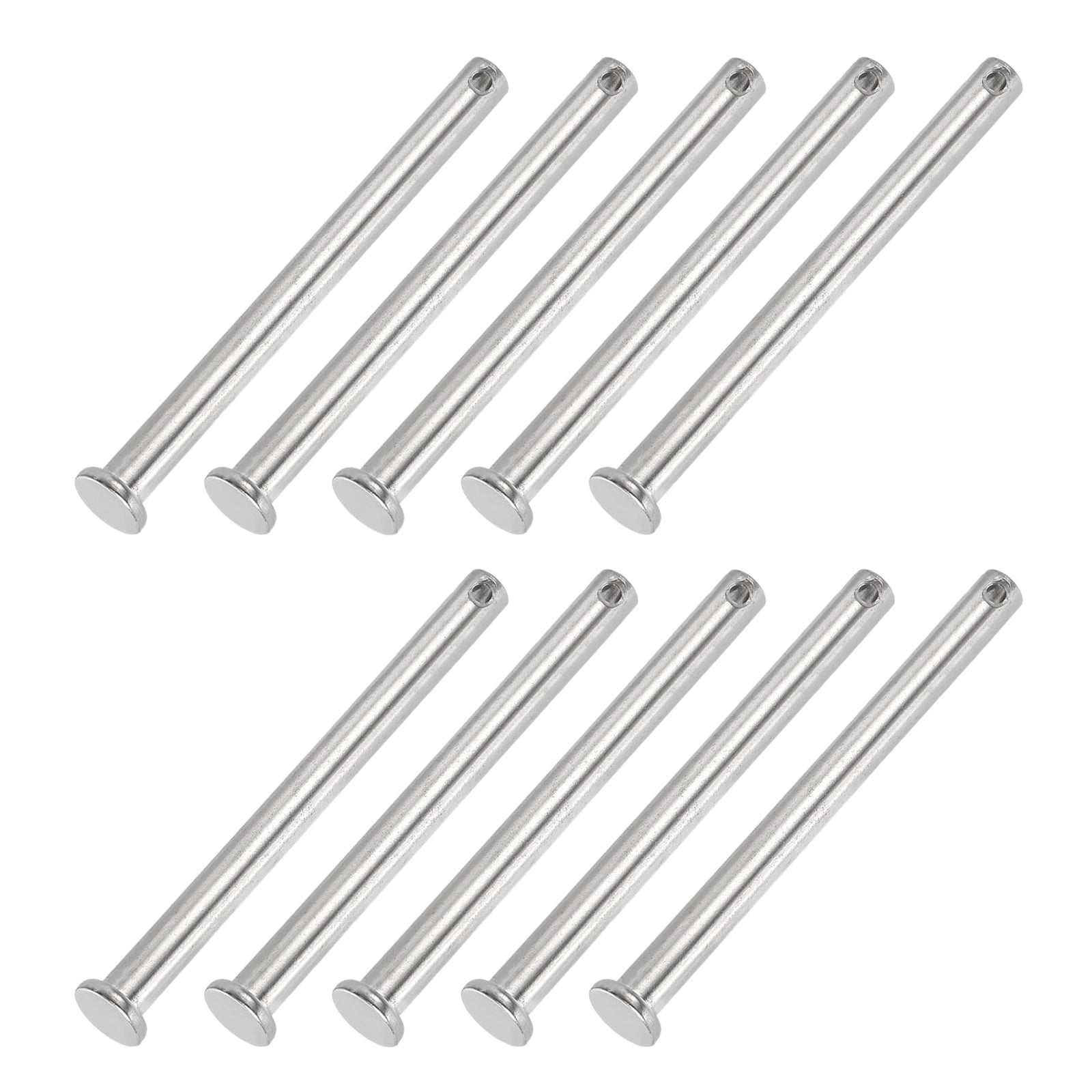 Uxcell Single Hole Clevis Pins 304 Stainless Steel Flat Head Pin for Hitch Pin Lock Link Hinge Systems 10 8 x 100 x 94.3 mm