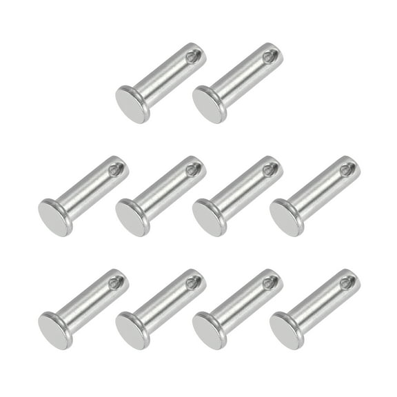 Uxcell Single Hole Clevis Pins 304 Stainless Steel Flat Head Pin for Hitch Pin Lock Link Hinge Systems 10 8 x 25 x 19.3 mm