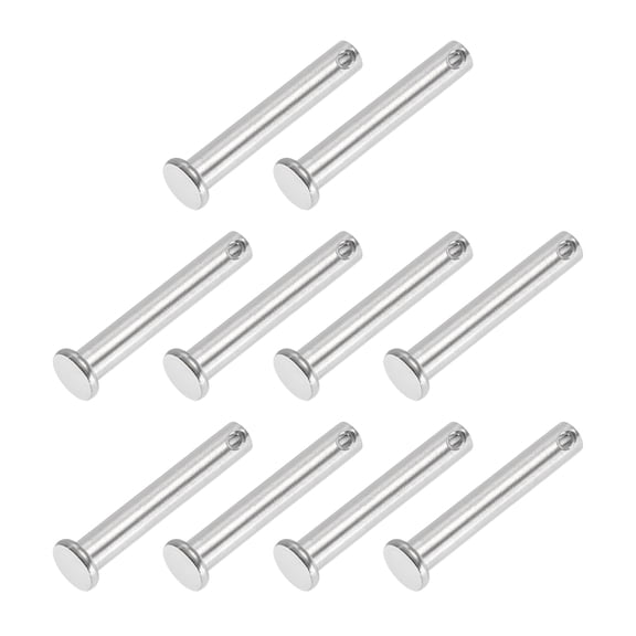 Uxcell Single Hole Clevis Pins 304 Stainless Steel Flat Head Pin for Hitch Pin Lock Link Hinge Systems 10 8 x 50 x 44.3 mm