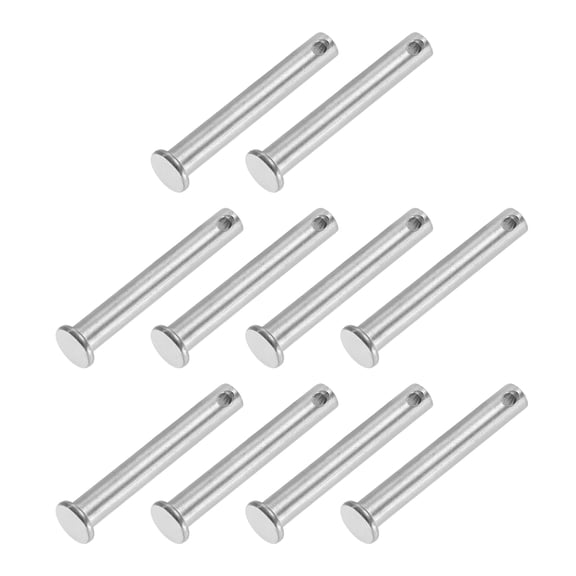 Uxcell Single Hole Clevis Pins 304 Stainless Steel Flat Head Pin for Hitch Pin Lock Link Hinge Systems 10 8 x 55 x 49.3 mm