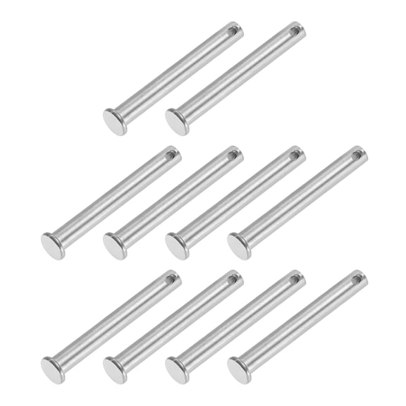 Uxcell Single Hole Clevis Pins 304 Stainless Steel Flat Head Pin for Hitch Pin Lock Link Hinge Systems 10 8 x 65 x 59.3 mm