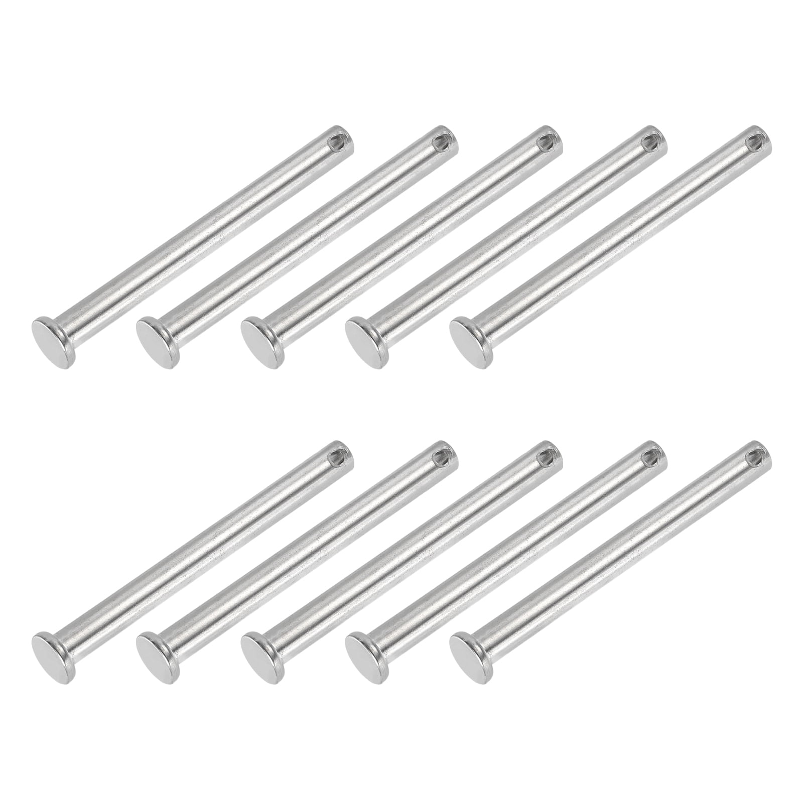 Uxcell Single Hole Clevis Pins 304 Stainless Steel Flat Head Pin for Hitch Pin Lock Link Hinge Systems 10 8 x 80 x 74.3 mm