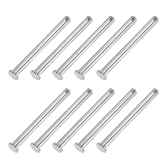 Uxcell Single Hole Clevis Pins 304 Stainless Steel Flat Head Pin for Hitch Pin Lock Link Hinge Systems 10 8 x 90 x 84.3 mm