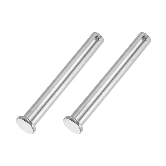 Uxcell Single Hole Clevis Pins 304 Stainless Steel Flat Head Pin for Hitch Pin Lock Link Hinge Systems 2 14 x 100 x 92.8 mm