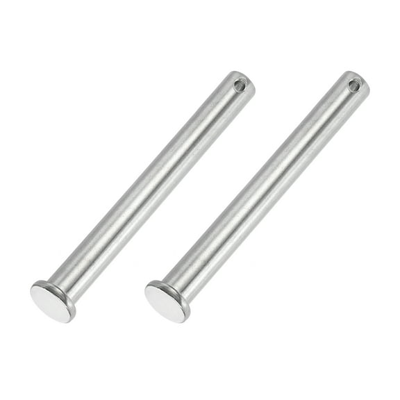 Uxcell Single Hole Clevis Pins 304 Stainless Steel Flat Head Pin for Hitch Pin Lock Link Hinge Systems 2 14 x 120 x 112.8 mm