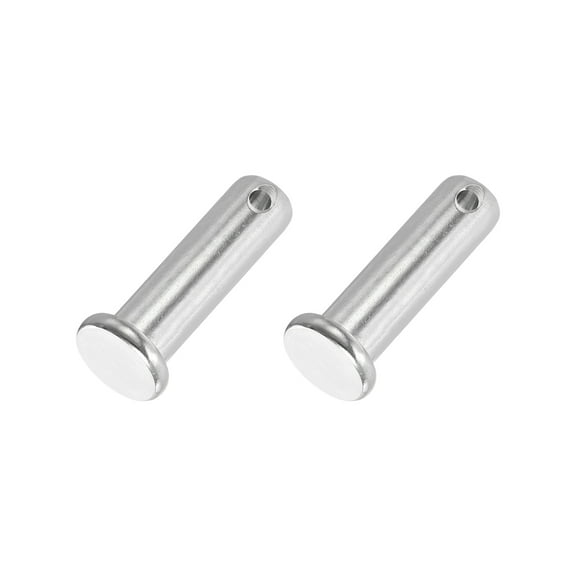 Uxcell Single Hole Clevis Pins 304 Stainless Steel Flat Head Pin for Hitch Pin Lock Link Hinge Systems 2 14 x 40 x 32.8 mm