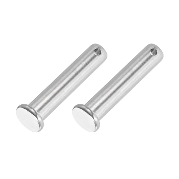 Uxcell Single Hole Clevis Pins 304 Stainless Steel Flat Head Pin for Hitch Pin Lock Link Hinge Systems 2 14 x 60 x 52.8 mm