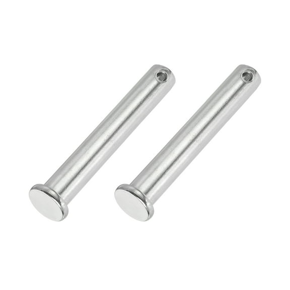 Uxcell Single Hole Clevis Pins 304 Stainless Steel Flat Head Pin for Hitch Pin Lock Link Hinge Systems 2 14 x 80 x 72.8 mm