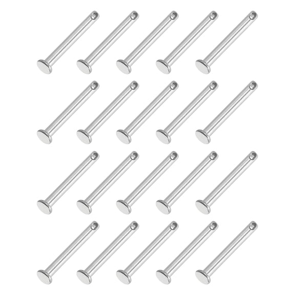 Uxcell Single Hole Clevis Pins 304 Stainless Steel Flat Head Pin for Hitch Pin Lock Link Hinge Systems 20 3 x 25 x 22.8 mm