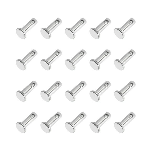 Uxcell Single Hole Clevis Pins 304 Stainless Steel Flat Head Pin for Hitch Pin Lock Link Hinge Systems 20 3 x 8 x 5.8 mm