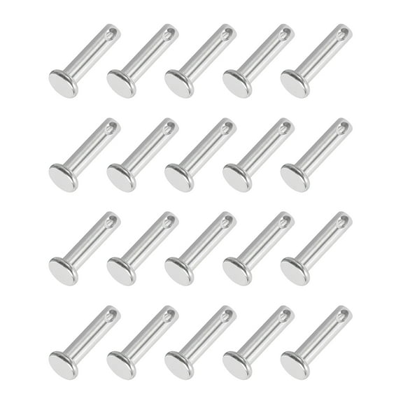 Uxcell Single Hole Clevis Pins 304 Stainless Steel Flat Head Pin for Hitch Pin Lock Link Hinge Systems 20 5 x 20 x 17.2 mm
