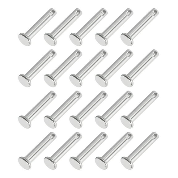Uxcell Single Hole Clevis Pins 304 Stainless Steel Flat Head Pin for Hitch Pin Lock Link Hinge Systems 20 5 x 25 x 22.2 mm