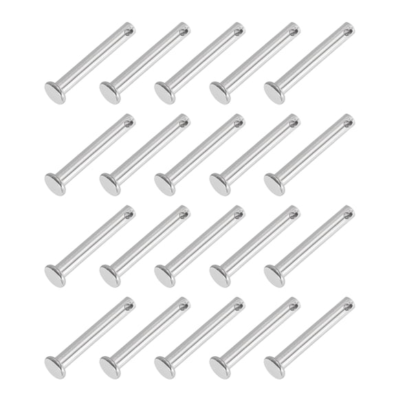 Uxcell Single Hole Clevis Pins 304 Stainless Steel Flat Head Pin for Hitch Pin Lock Link Hinge Systems 20 5 x 35 x 32.2 mm