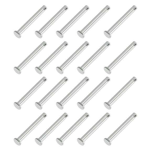 Uxcell Single Hole Clevis Pins 304 Stainless Steel Flat Head Pin for Hitch Pin Lock Link Hinge Systems 20 5 x 50 x 47.2 mm