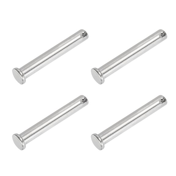 Uxcell Single Hole Clevis Pins 304 Stainless Steel Flat Head Pin for Hitch Pin Lock Link Hinge Systems 4 10 x 70 x 64.3 mm